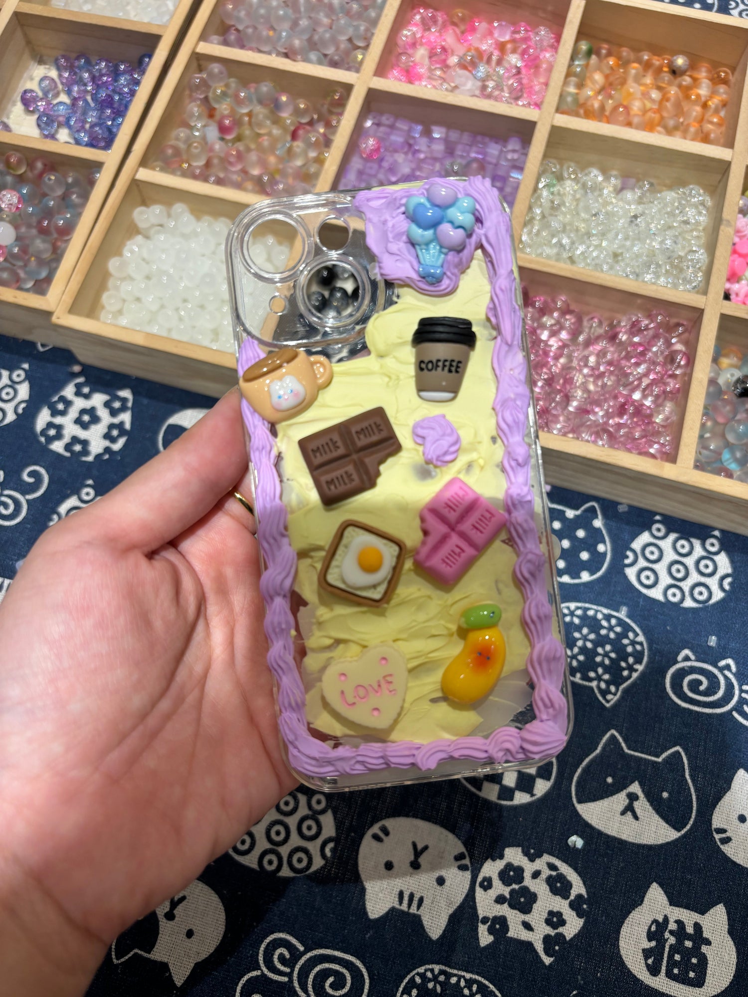 Handmade art and creative objects by Zenlyart featuring colorful clay, resin, and mixed media designs