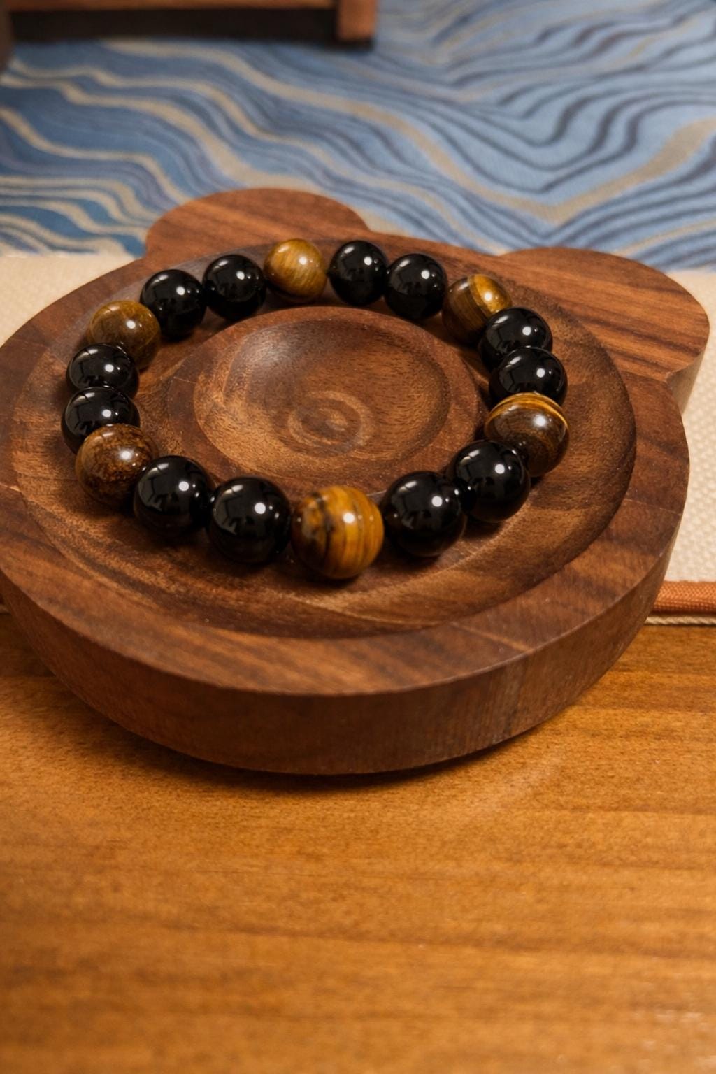 ZenlyArt black onyx tiger eye bracelet for confidence and protection